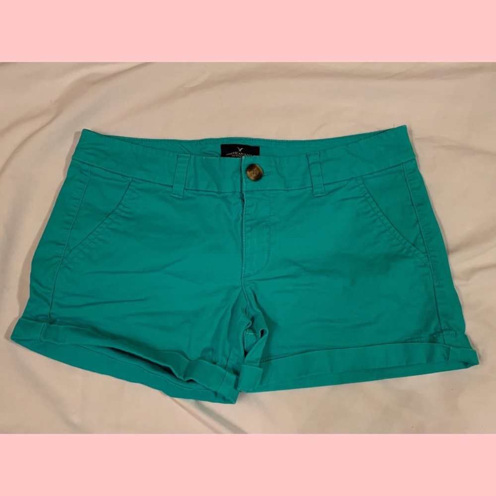 American Eagle Turquoise Midi Shorts
